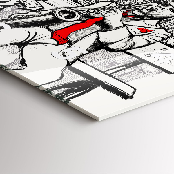 Square glass wall clock Jazz in New York