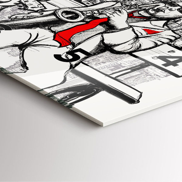 Square glass wall clock Jazz in New York