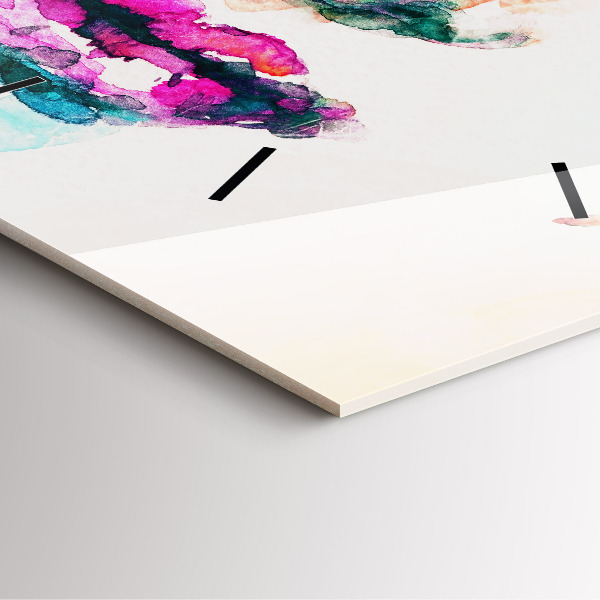 Square glass wall clock Abstract woman face