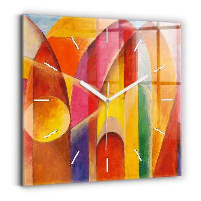 Square glass wall clock Art Decoration Abstraction