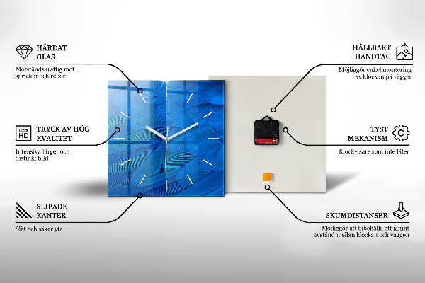 Square glass wall clock New York City taxis