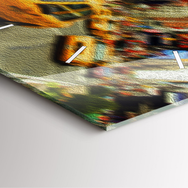 Square glass wall clock New York City taxis