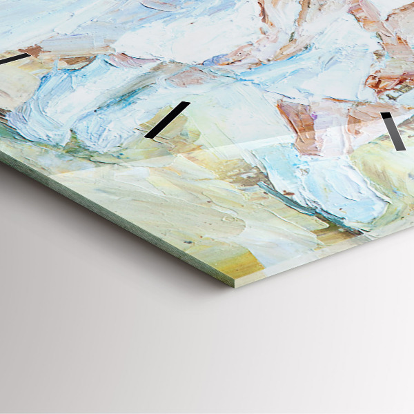 Square glass wall clock Young ballerinas