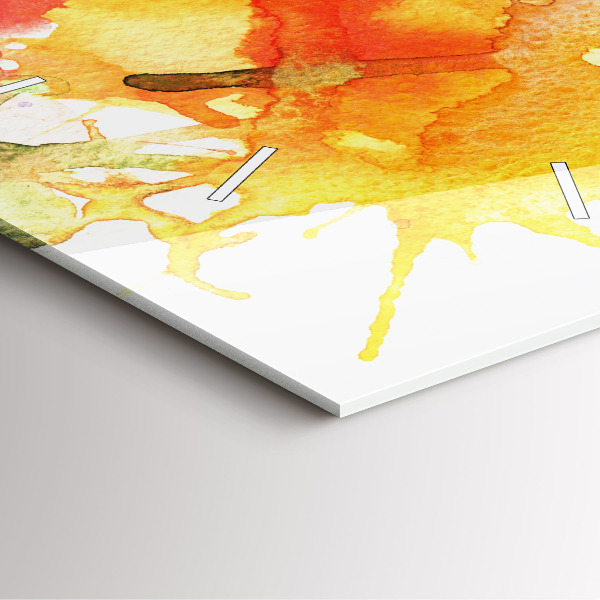 Square glass wall clock Colorful portrait of a woman