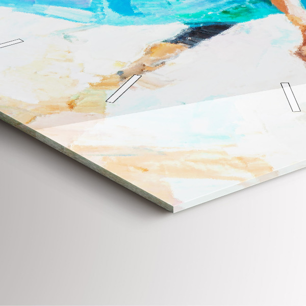 Square glass wall clock Preparing the ballerina