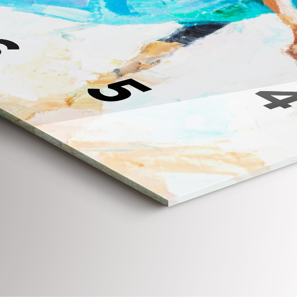 Square glass wall clock Preparing the ballerina