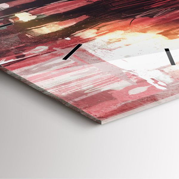 Square glass wall clock Young couple in love