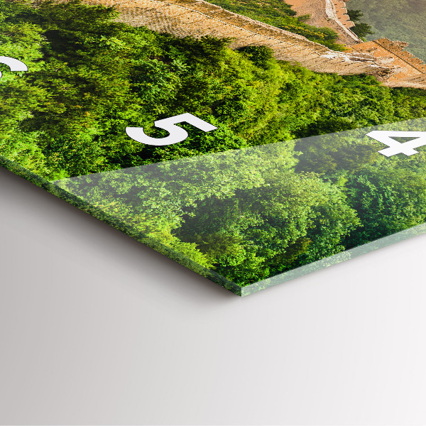 Square glass wall clock The Great Wall of China