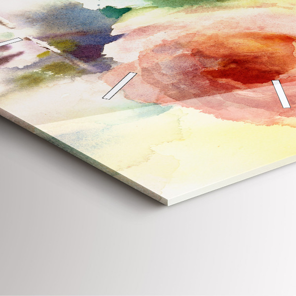 Square glass wall clock Roses in a Vase Watercolor