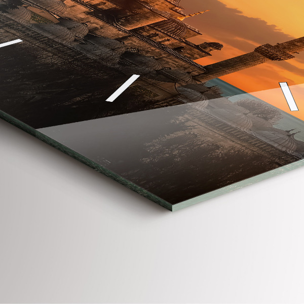 Square glass wall clock Mosque in Istanbul