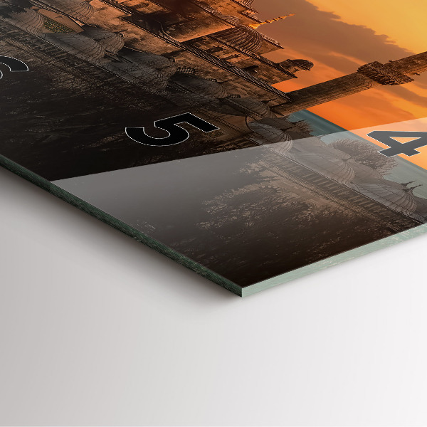 Square glass wall clock Mosque in Istanbul