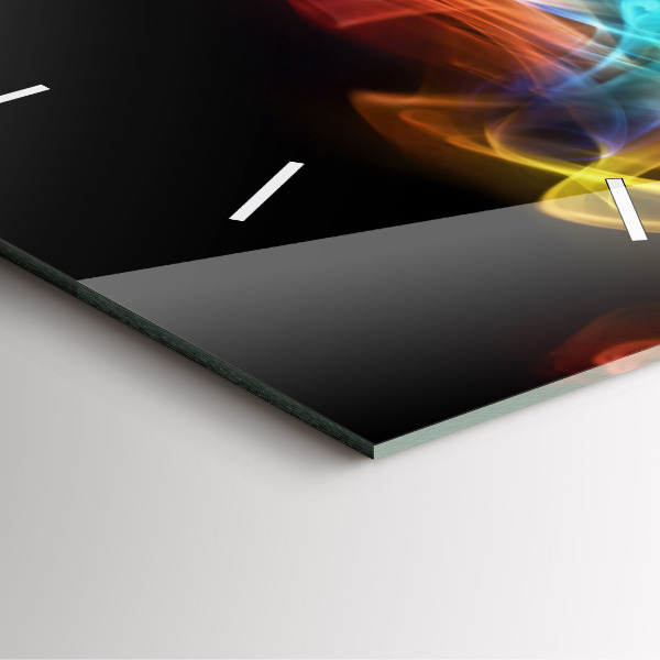 Square glass wall clock Abstract colorful lines