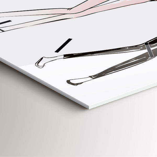 Square glass wall clock Women's fashion