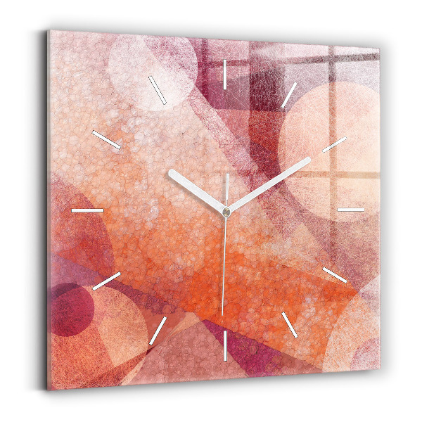 Square glass wall clock Geometric abstraction