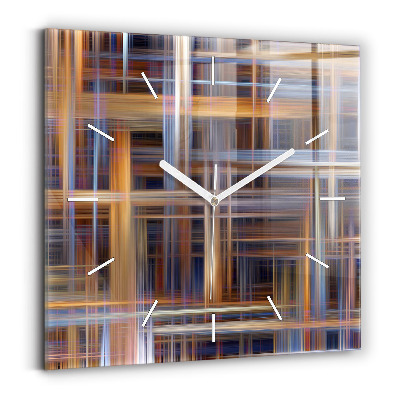 Square glass wall clock Abstract geometry