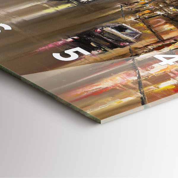 Square glass wall clock Architecture of the city of Paris