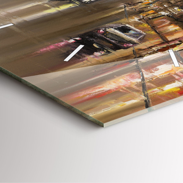 Square glass wall clock Architecture of the city of Paris