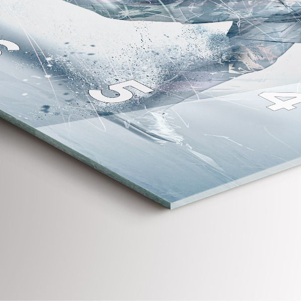 Square glass wall clock Running man