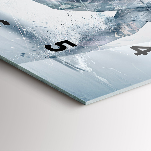 Square glass wall clock Running man