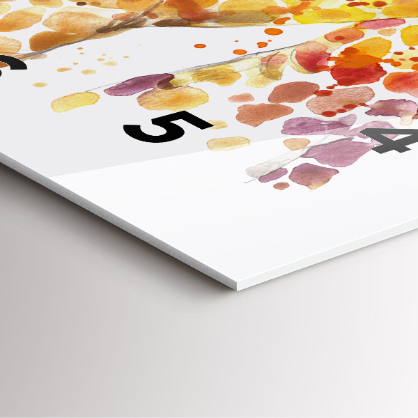 Square glass wall clock Giraffe - watercolor