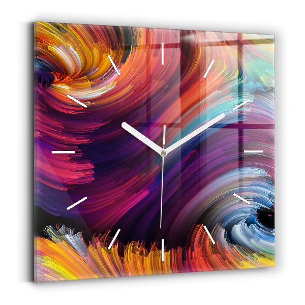 Square glass wall clock Abstraction hall