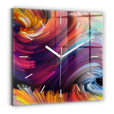 Square glass wall clock Abstraction hall