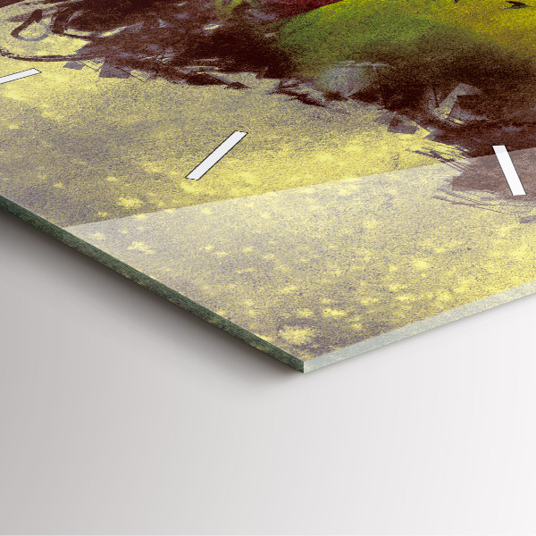 Square glass wall clock Woman in the forest