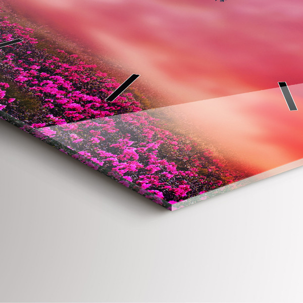 Square glass wall clock Birdhouse