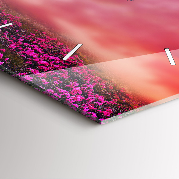 Square glass wall clock Birdhouse