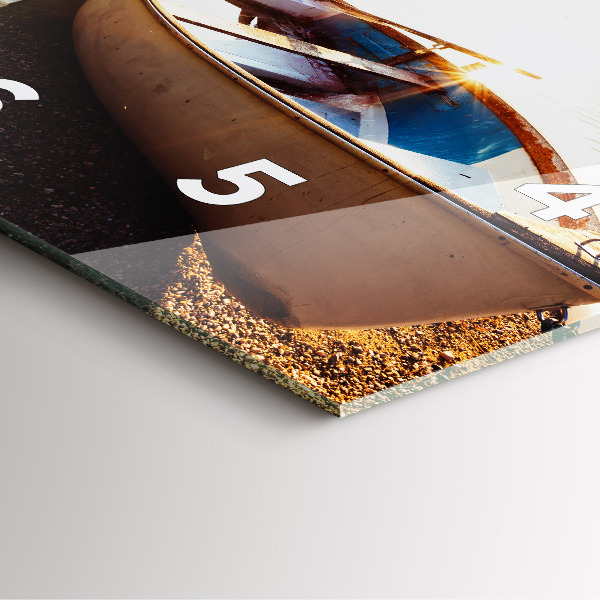 Square glass wall clock Lake view