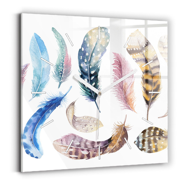 Square glass wall clock Retro art illustration