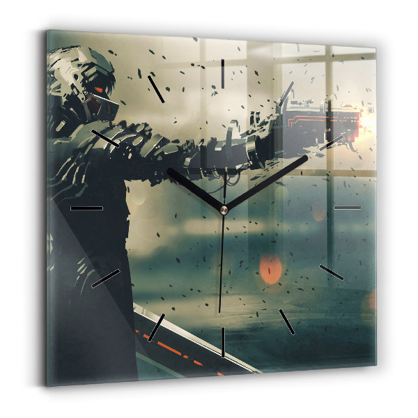 Square glass wall clock Lethal weapon game