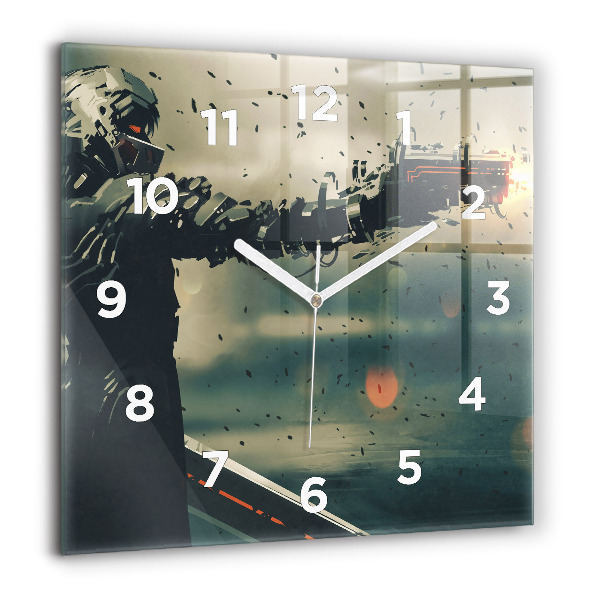 Square glass wall clock Lethal weapon game