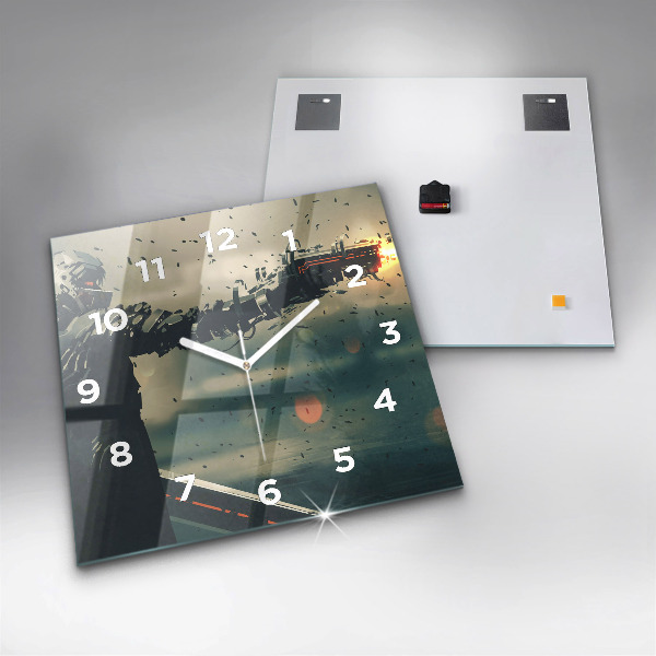 Square glass wall clock Lethal weapon game