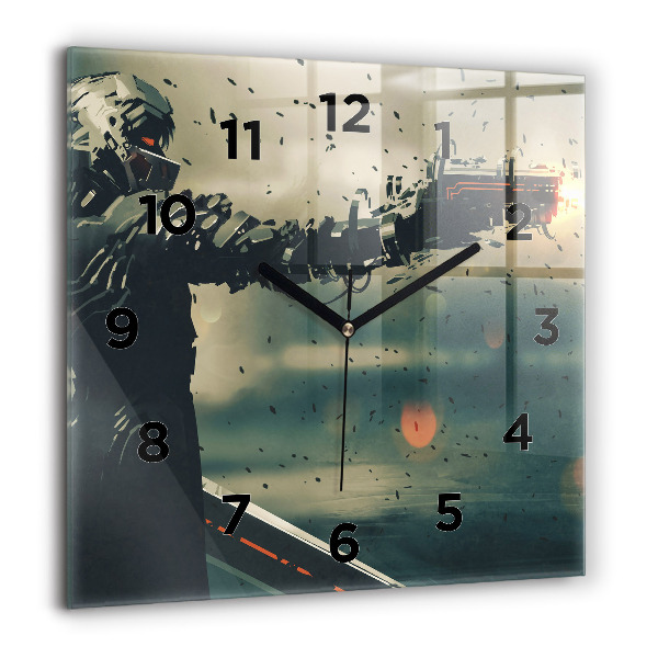 Square glass wall clock Lethal weapon game