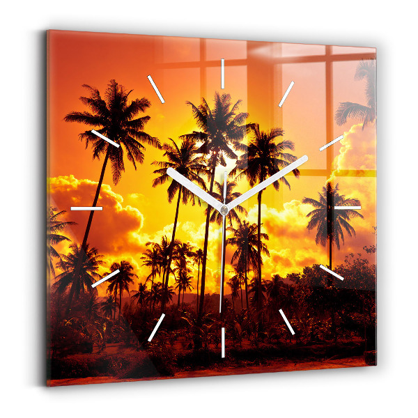 Square glass wall clock Thailand Klong Prao Beach
