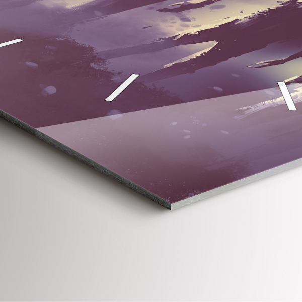 Square glass wall clock Zombies at night - halloween