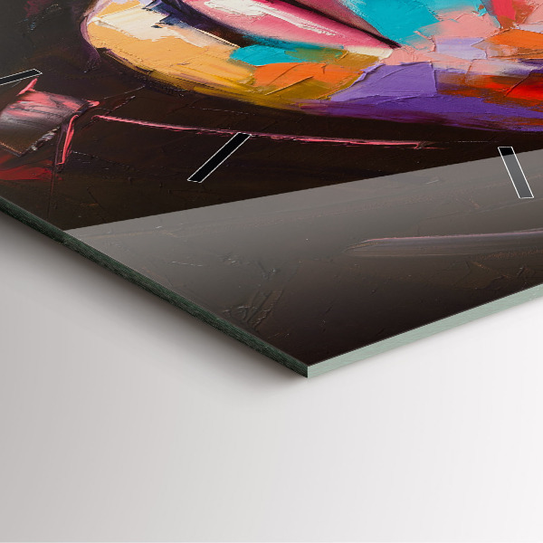 Square glass wall clock Portrait of a woman