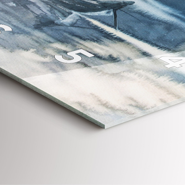 Square glass wall clock Fisherman on the lake