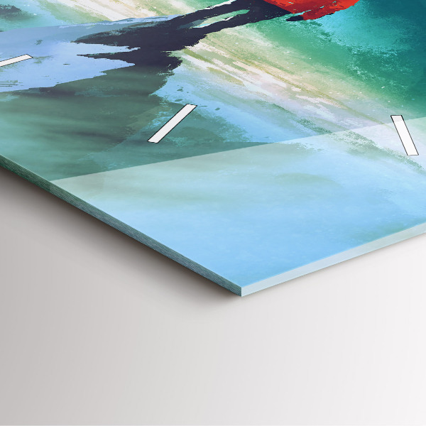 Square glass wall clock Man in the moon