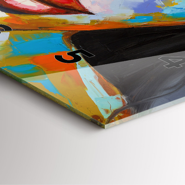 Square glass wall clock Colorful woman's face