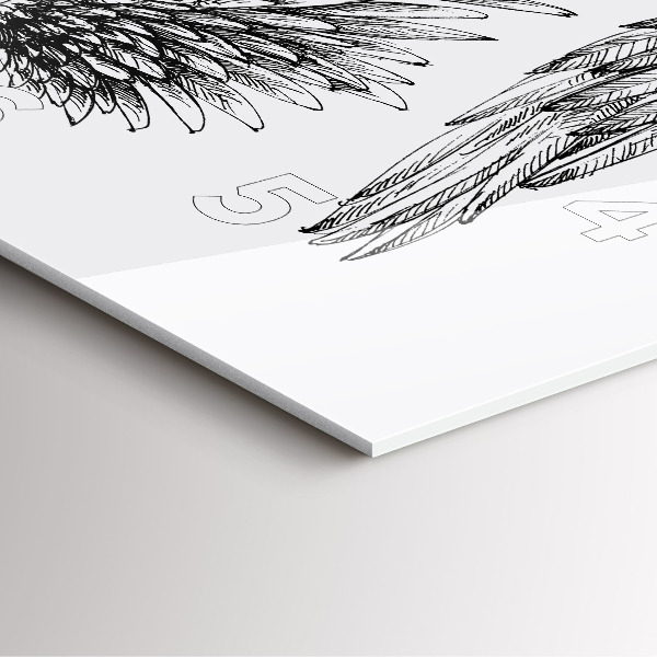 Square glass wall clock Angel wings