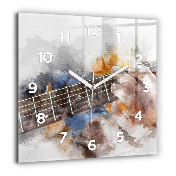 Square glass wall clock Guitar Graphics