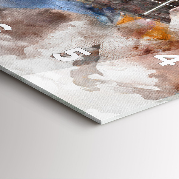 Square glass wall clock Guitar Graphics