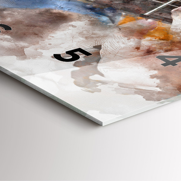 Square glass wall clock Guitar Graphics