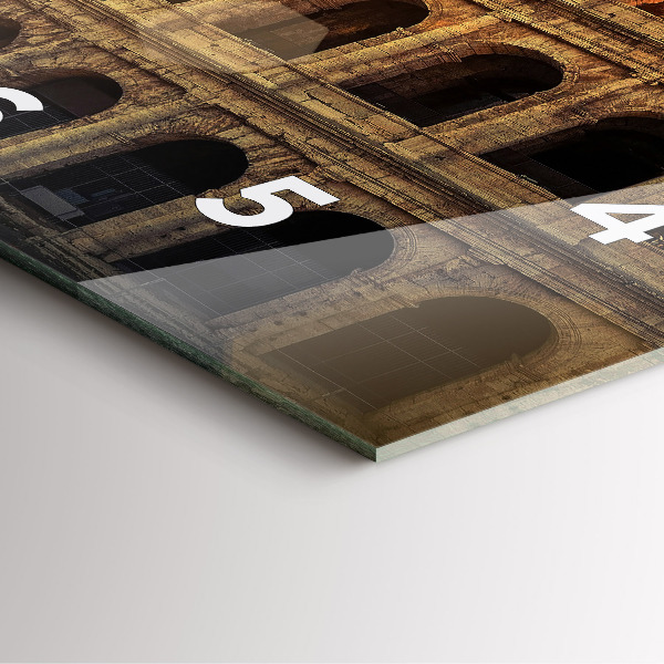 Square glass wall clock Roman Colosseum