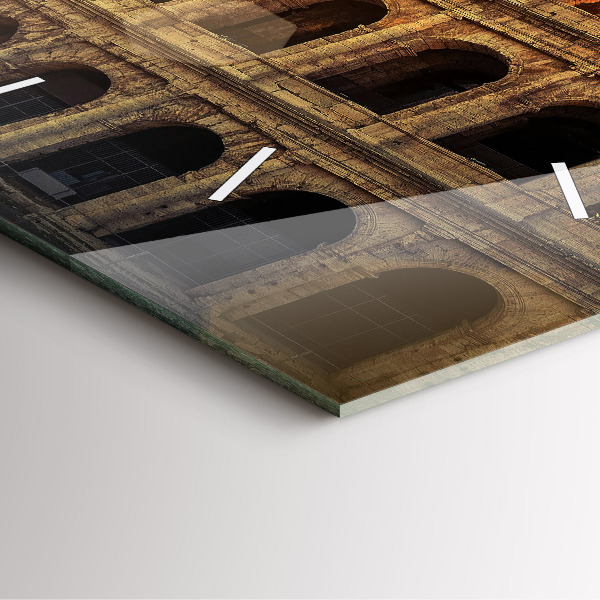 Square glass wall clock Roman Colosseum