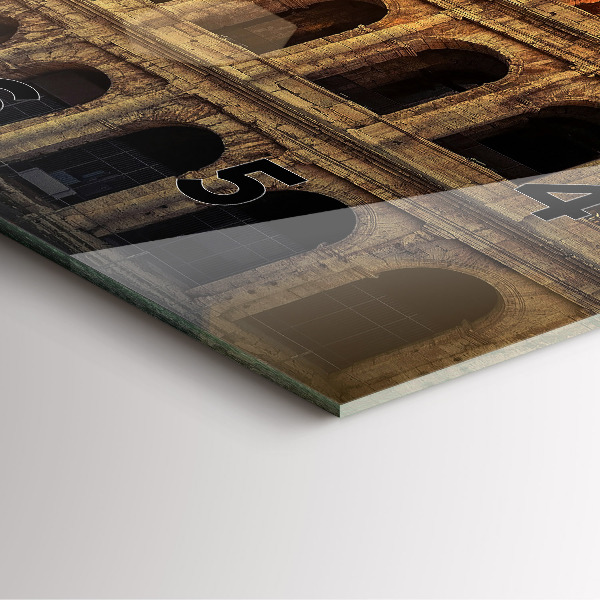 Square glass wall clock Roman Colosseum