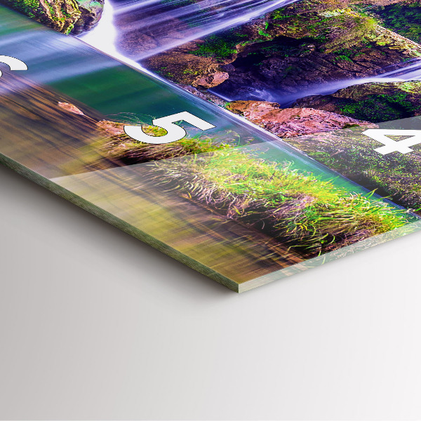 Square glass wall clock Jiulong Waterfall China