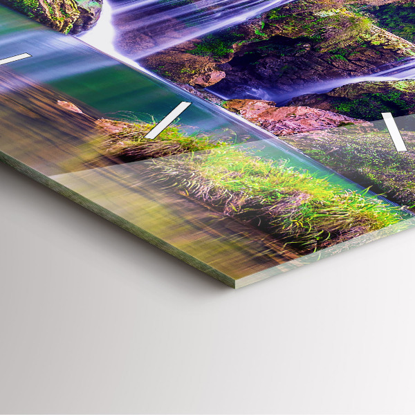 Square glass wall clock Jiulong Waterfall China